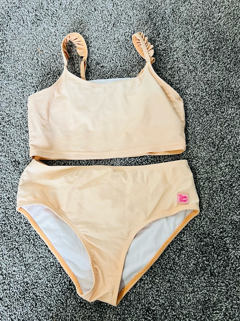 Ruffle Butts Peach Ruffle-Trim Bikini Set